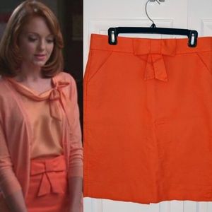 J Crew Orange Skirt with Bow